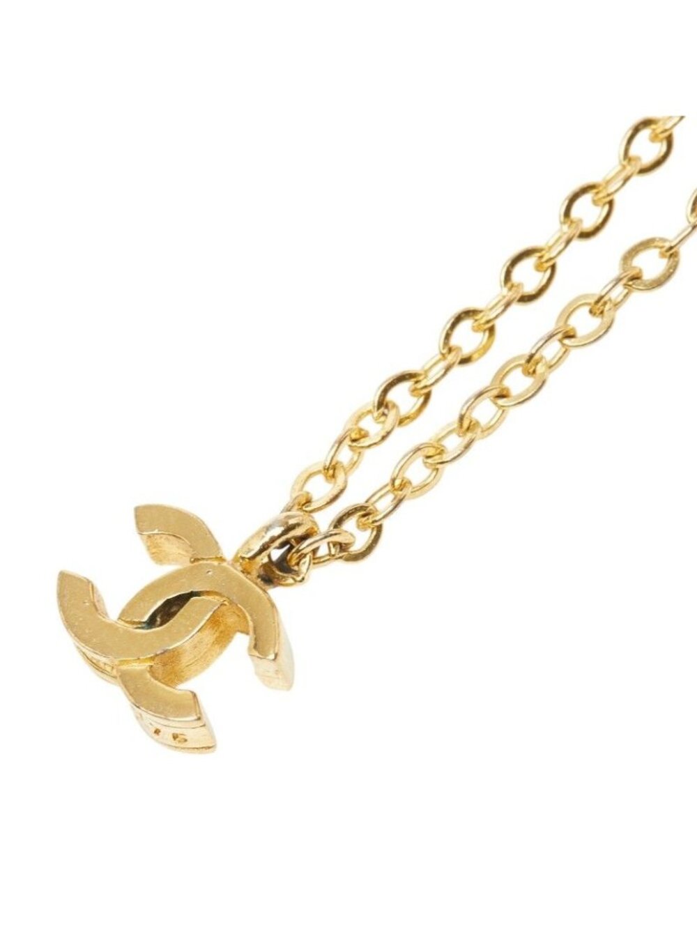 Chanel Vintage CC Logo Necklace Gold Plated